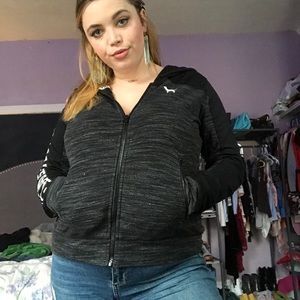 VS Pink black hoodie zip up